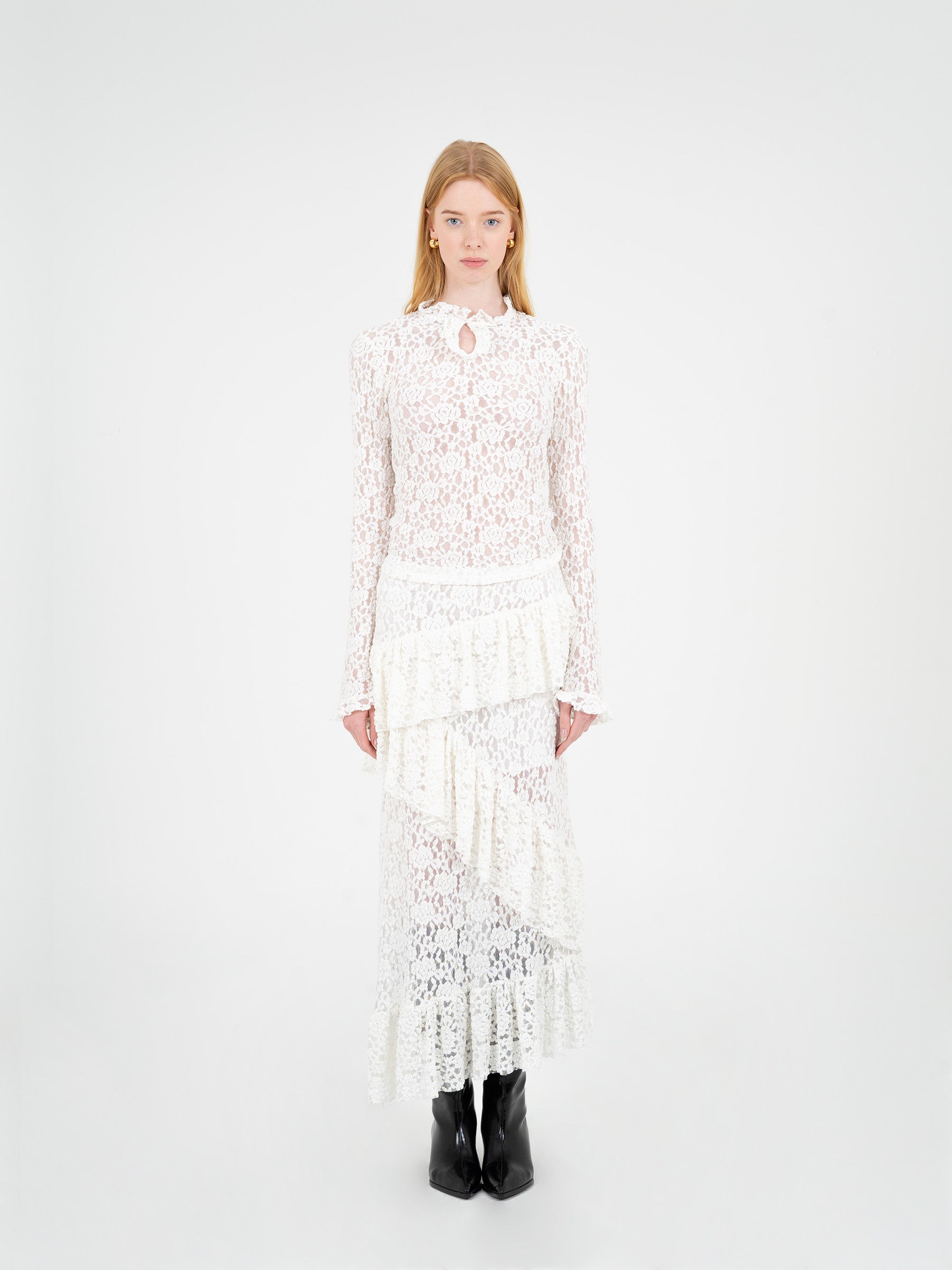 Cupid Lace White Top camisas y camisetas