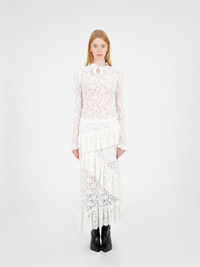 Cupid Lace White Top camisas y camisetas