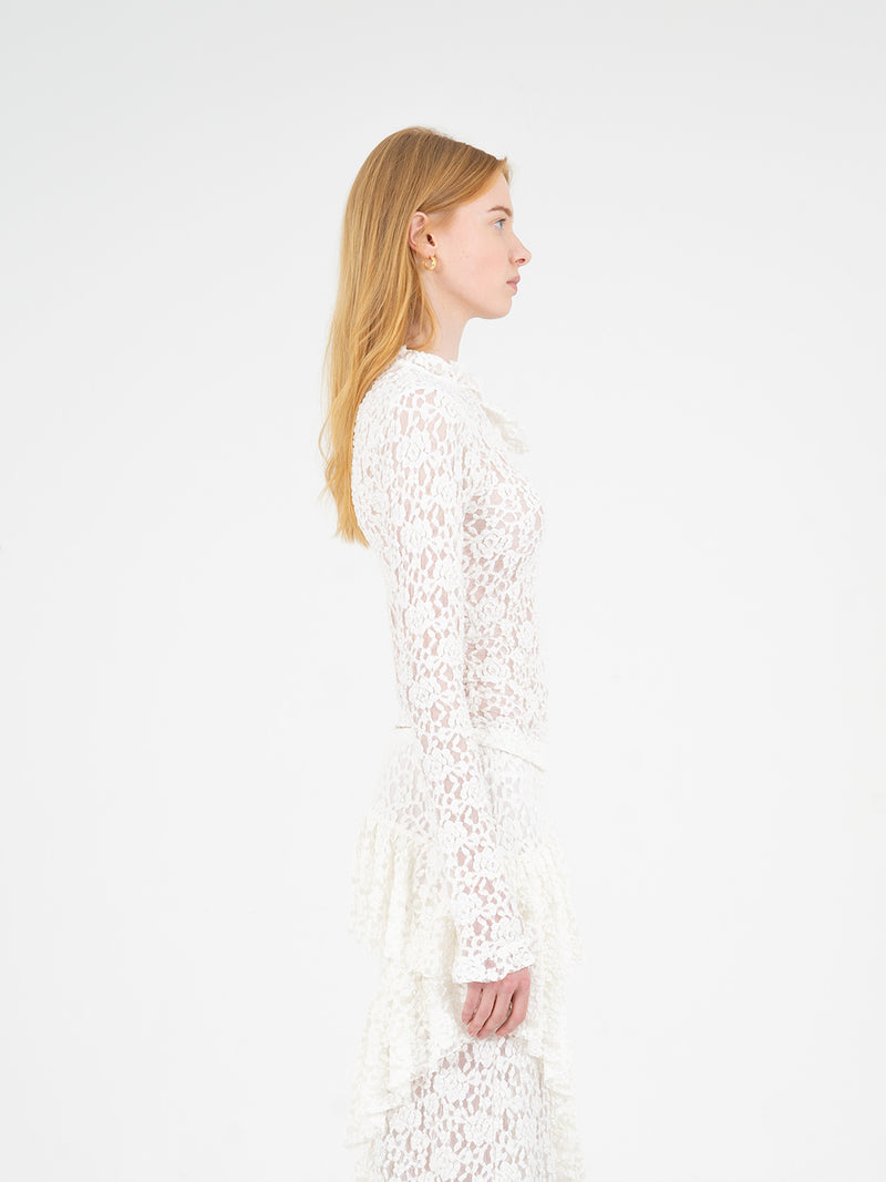 Cupid Lace White Top camisas y camisetas
