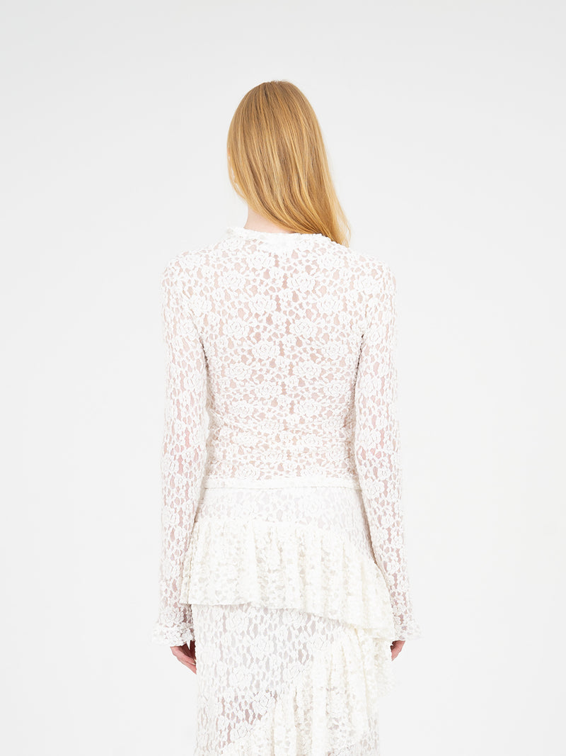 Cupid Lace White Top camisas y camisetas