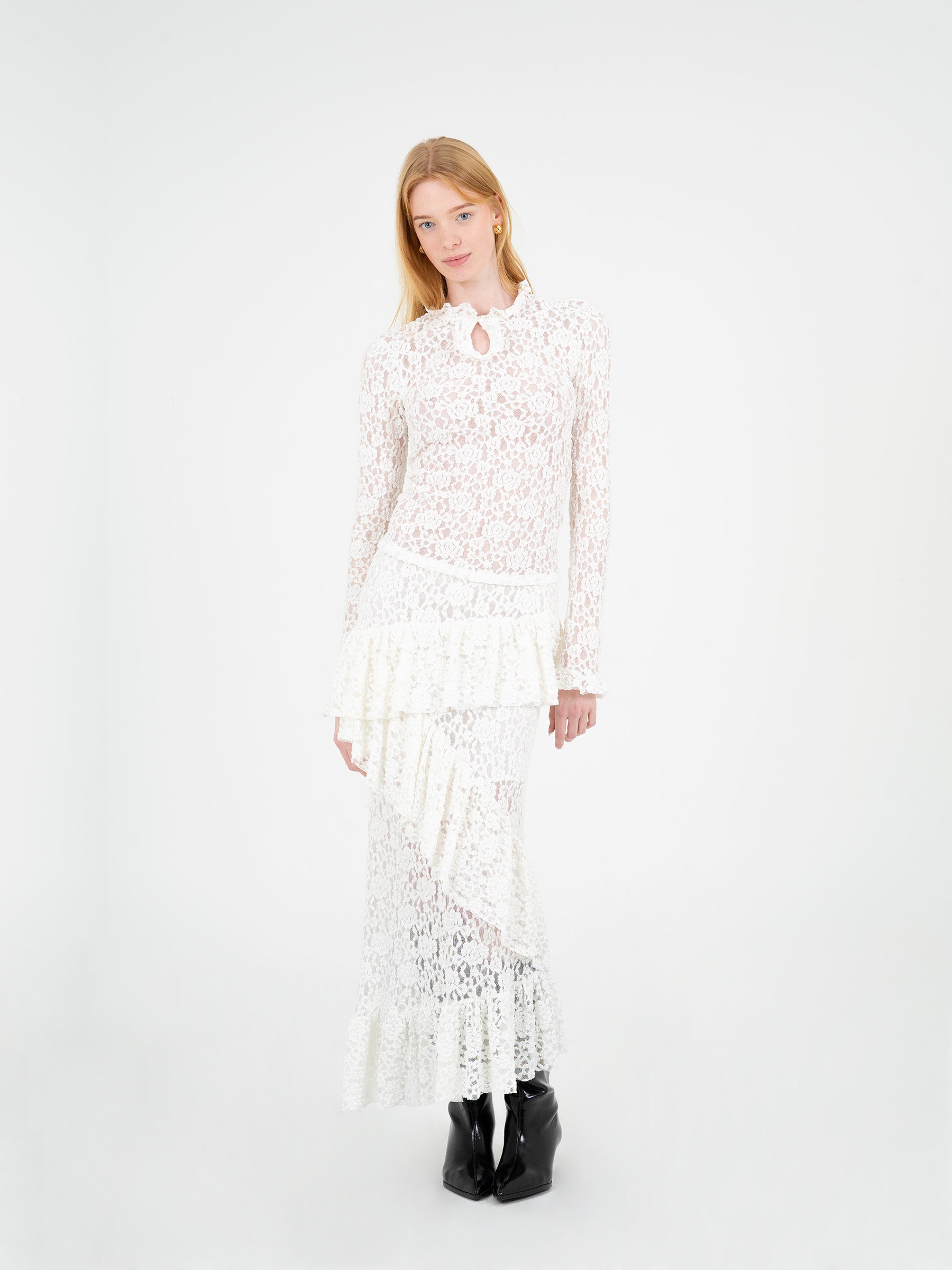 Cupid Lace White Top camisas y camisetas