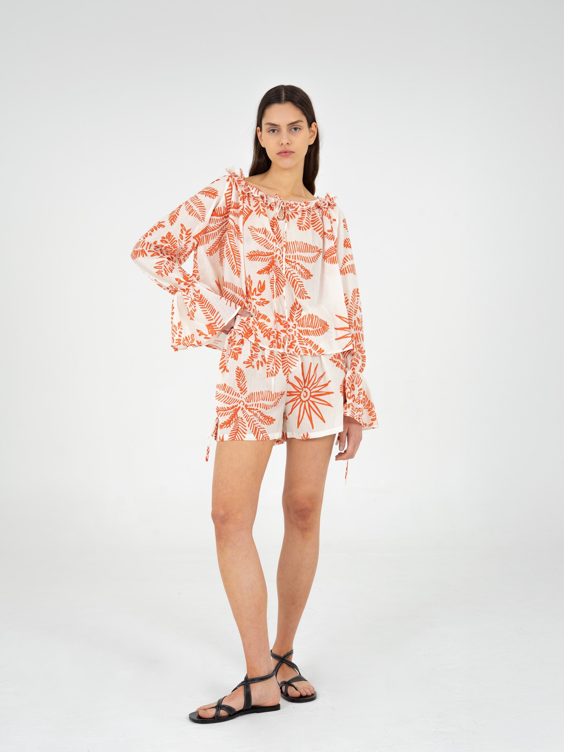 Cyrus Palm-Printed Shorts pantalones