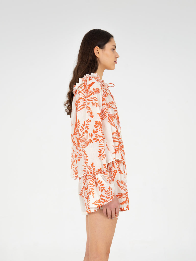 Cyrus Palm-Printed Top camisas y camisetas