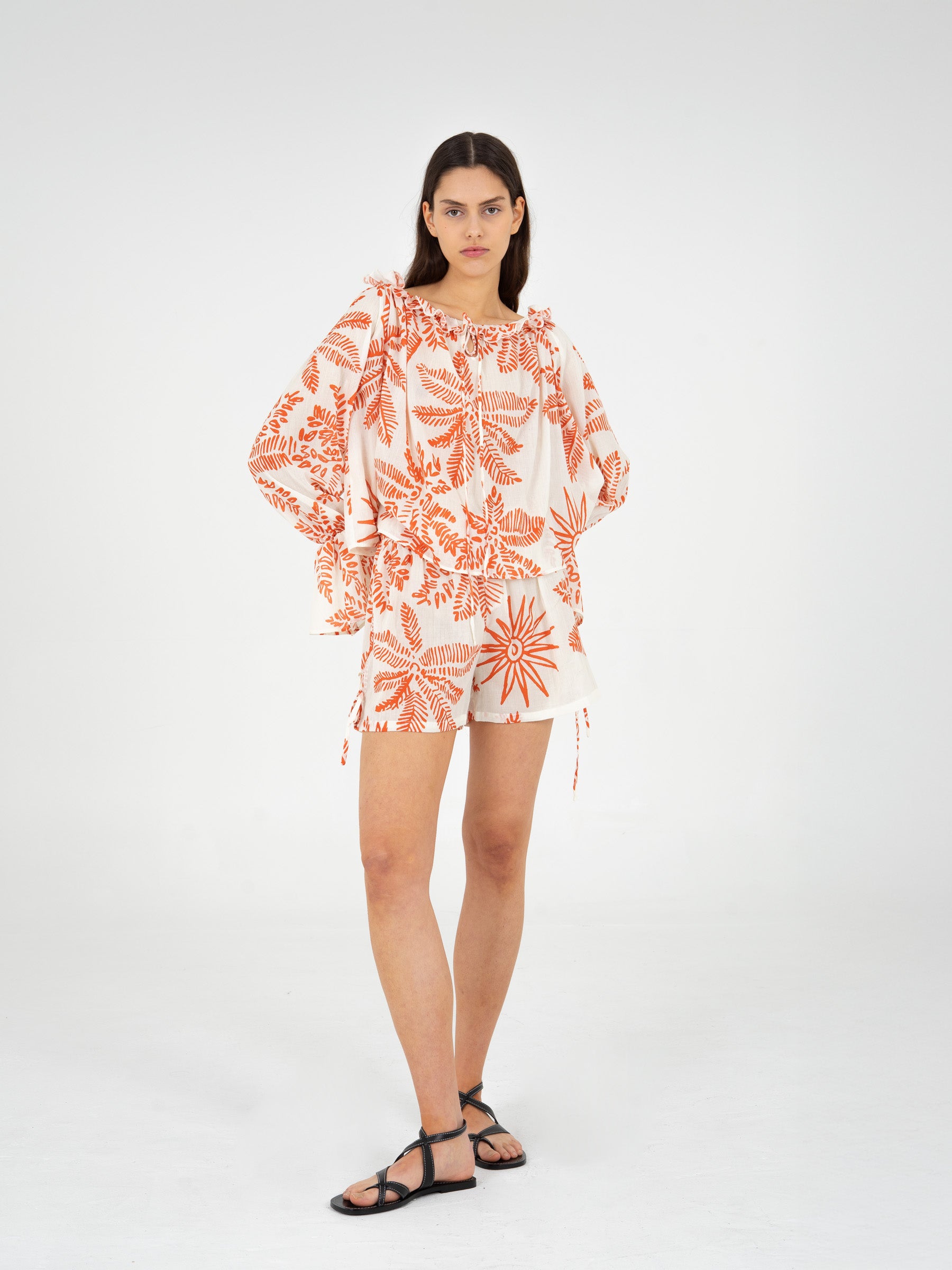 Cyrus Palm-Printed Top camisas y camisetas