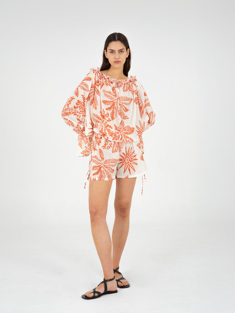 Cyrus Palm-Printed Top camisas y camisetas