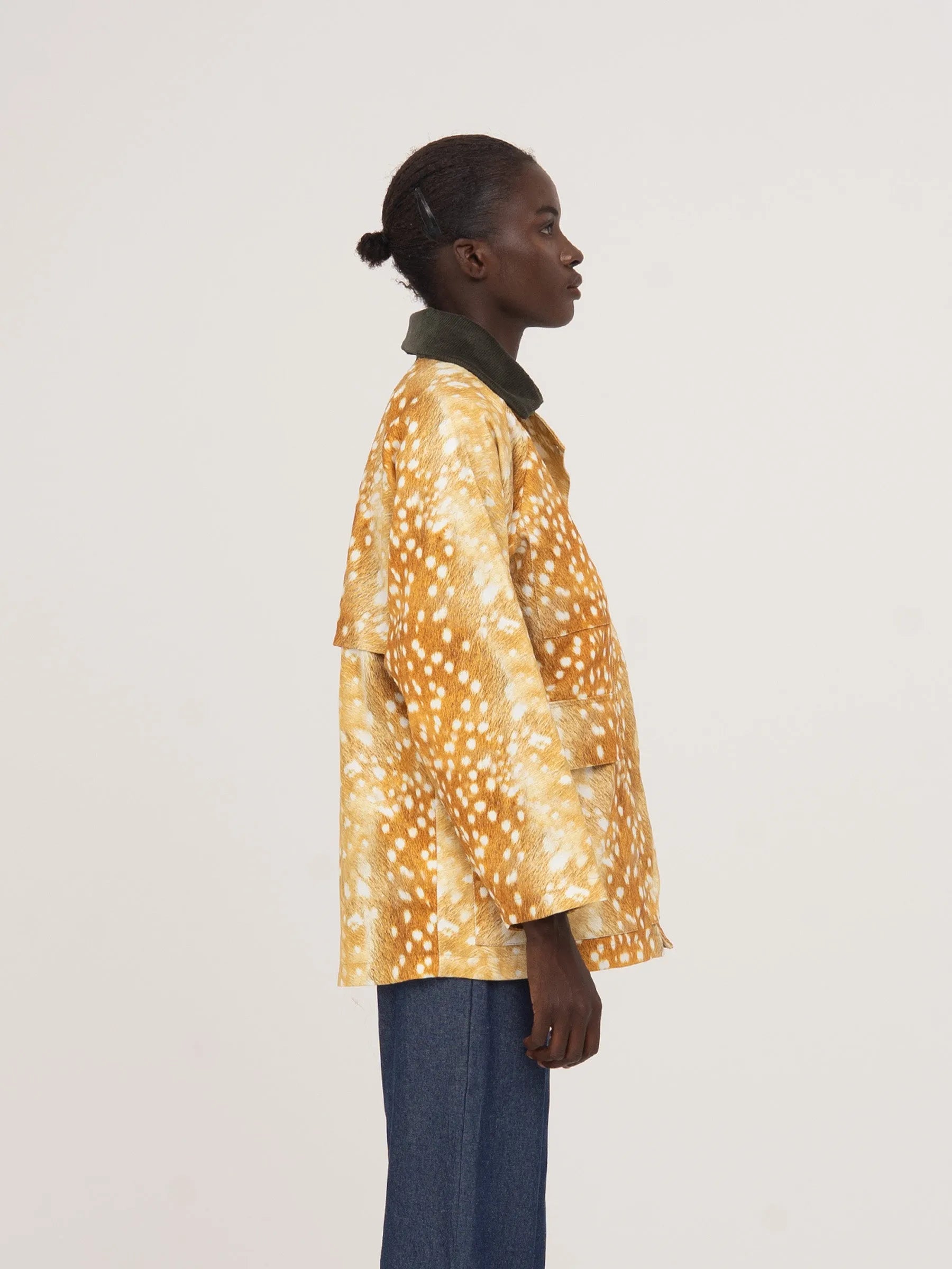 Deer Print Denim Jacket chaqueta