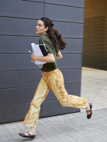 Deer Print Denim Jeans pantalones