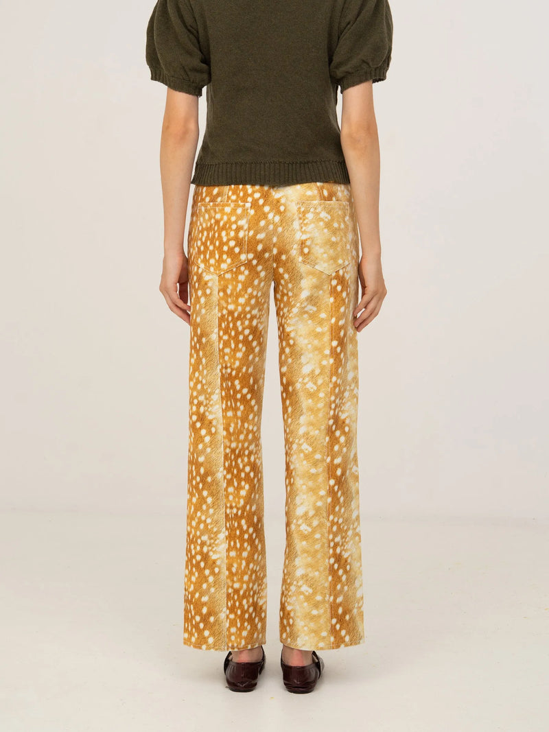 Deer Print Denim Jeans pantalones