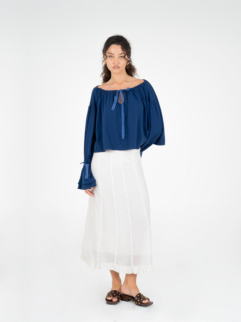 Delicate White Low-Rise Skirt falda