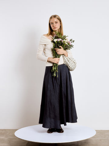 Denim Overpass Blue Midi Skirt