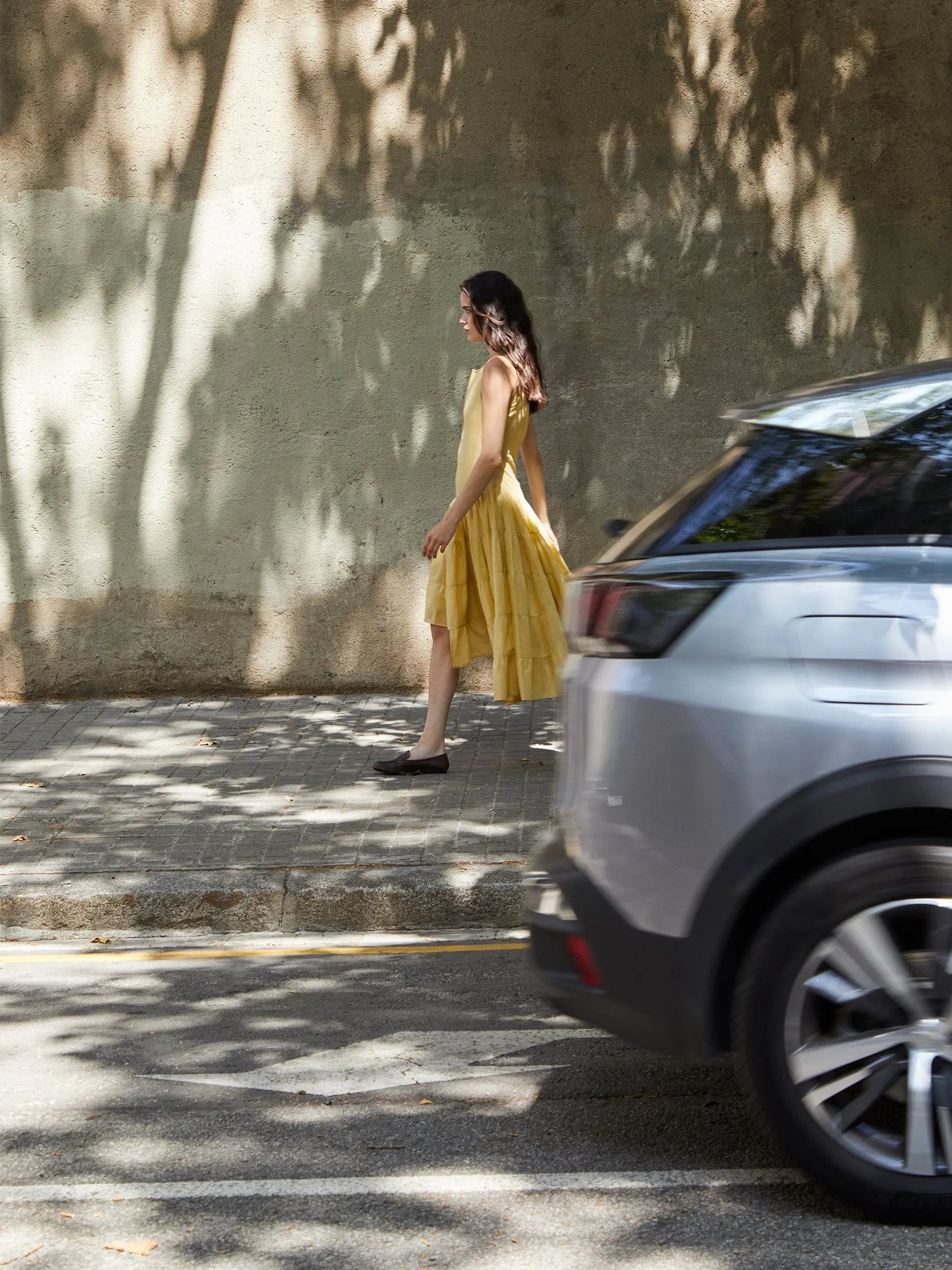 Desk Pale Yellow Flared Dress vestidos