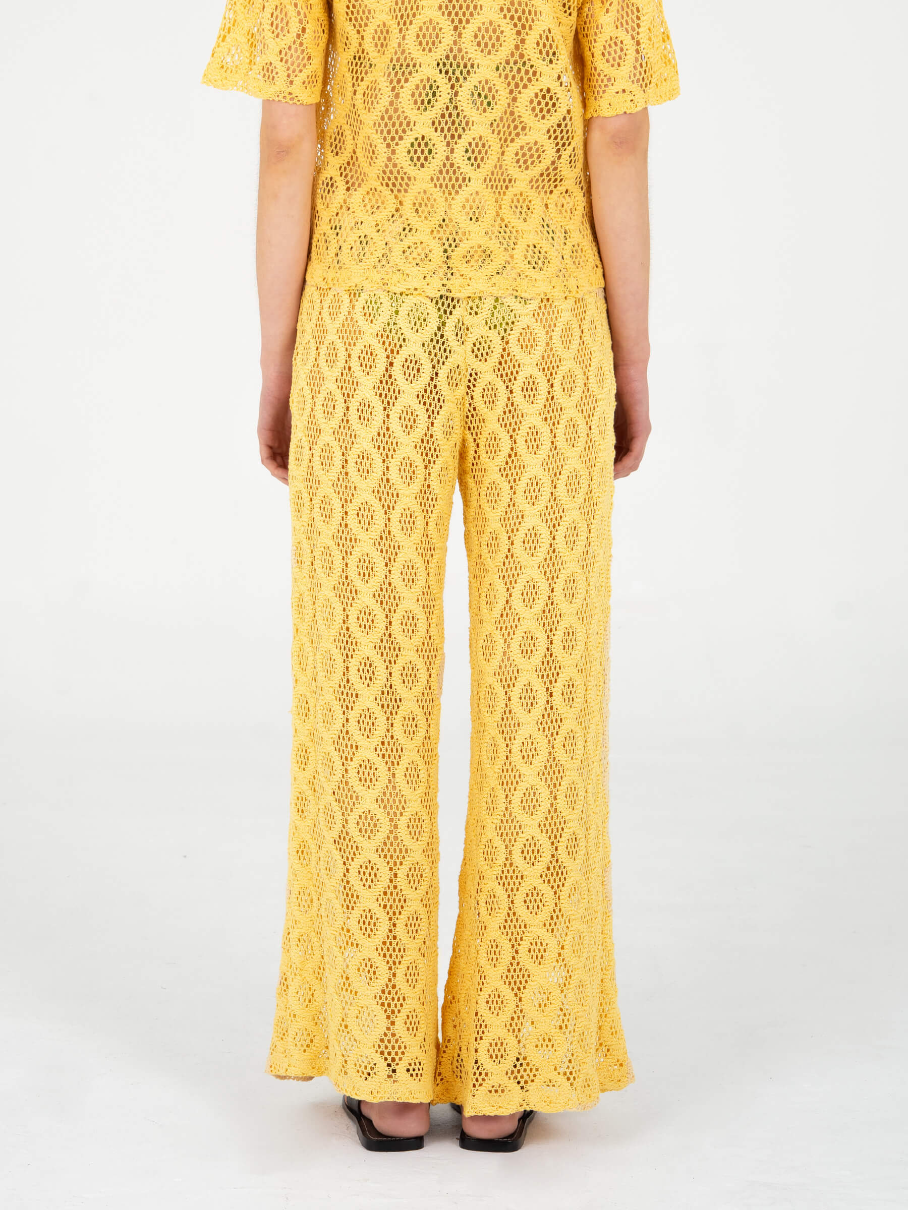 Dexter Yellow Crochet Pants pantalones