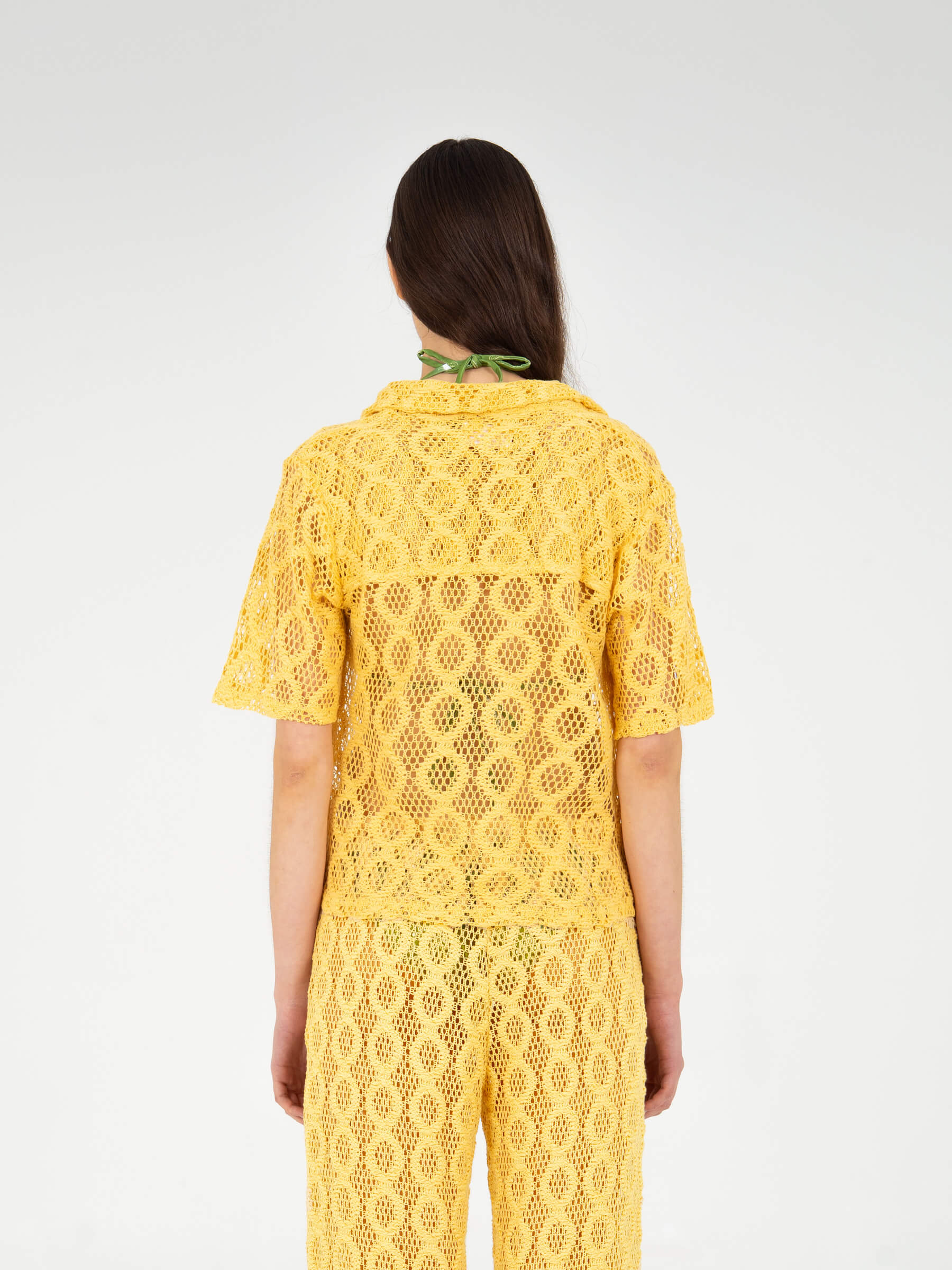 Dexter Yellow Crochet Shirt top