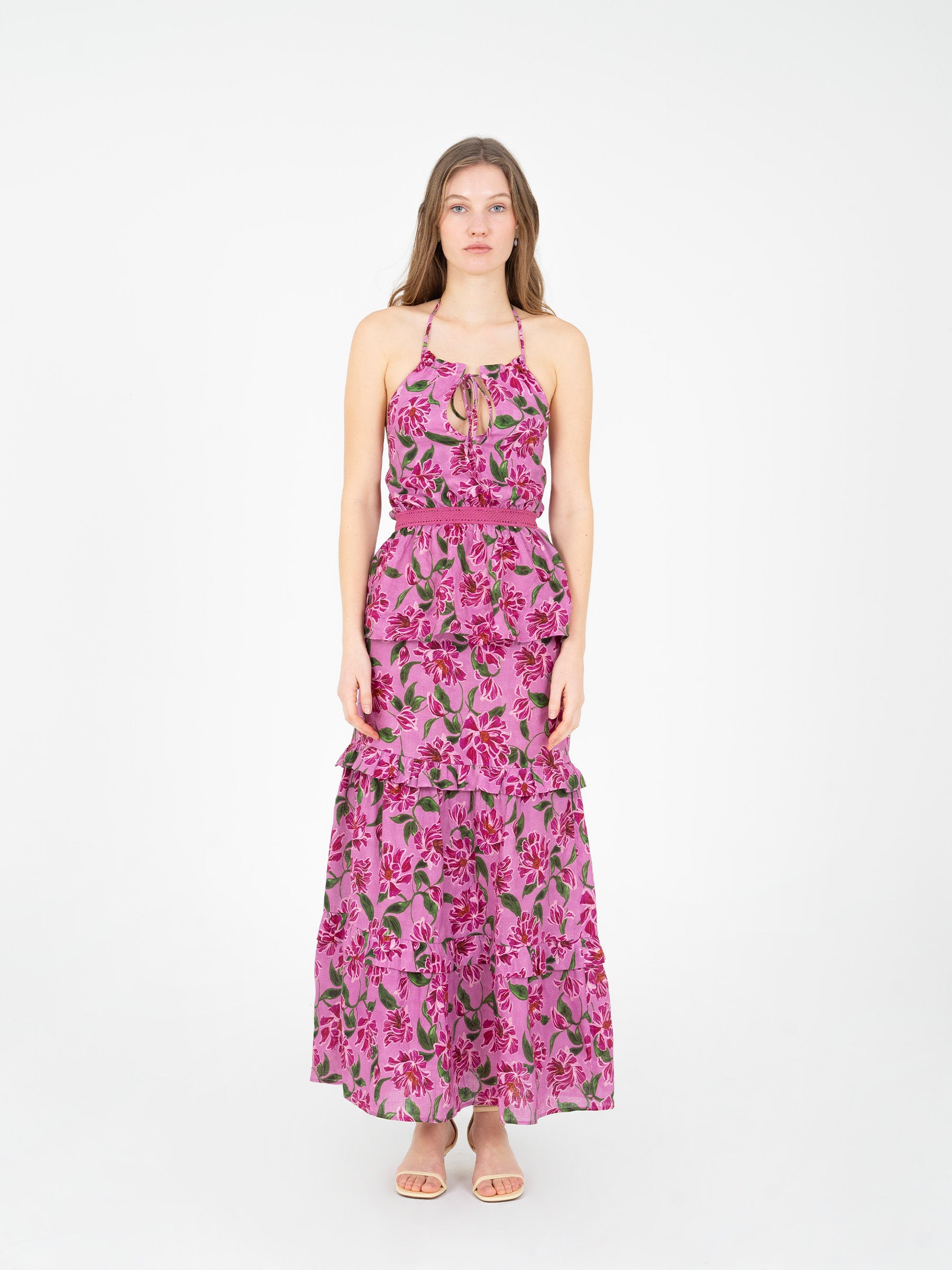 Dualia Lilac Floral Print Skirt falda