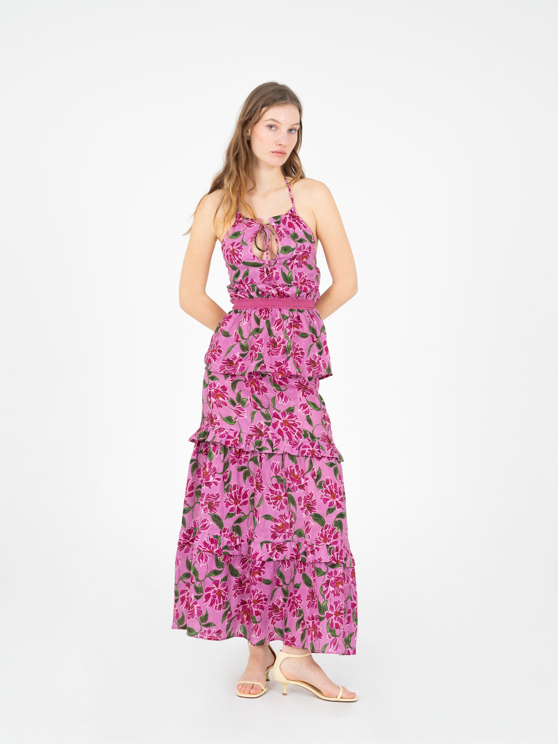 Dualia Lilac Floral Print Top falda