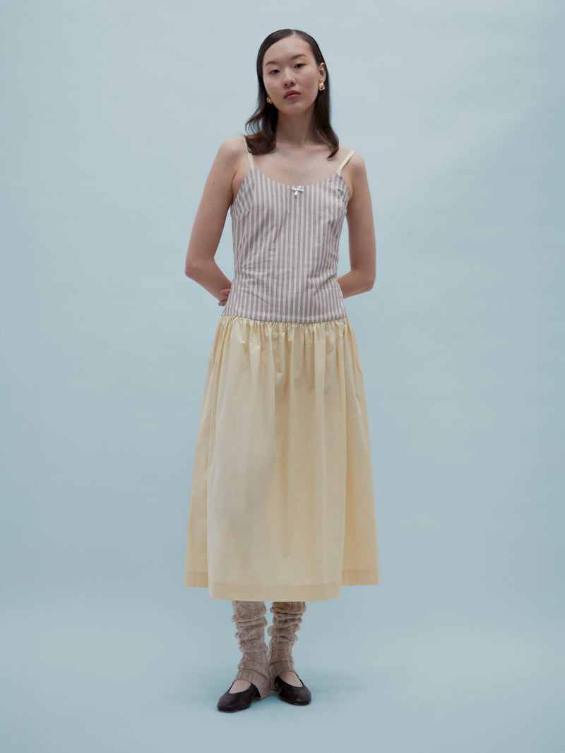 Vestido midi a rayas rosas Strawberry Crush