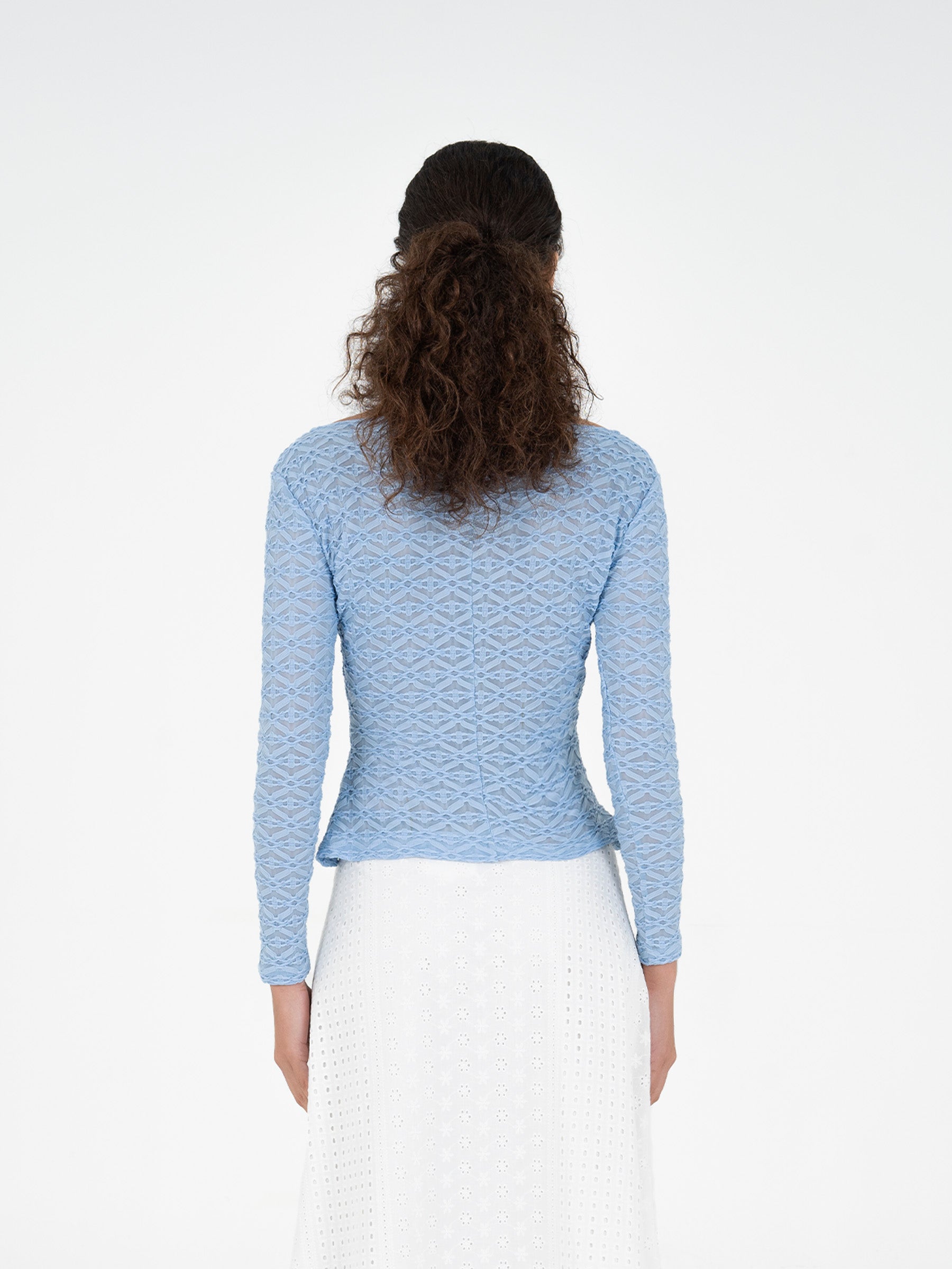 Empressa Textured Blue Top top