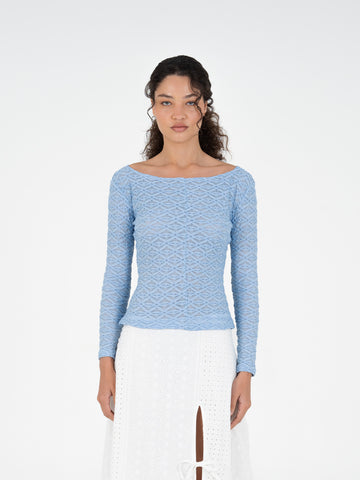 Empresa Textured Blue Top