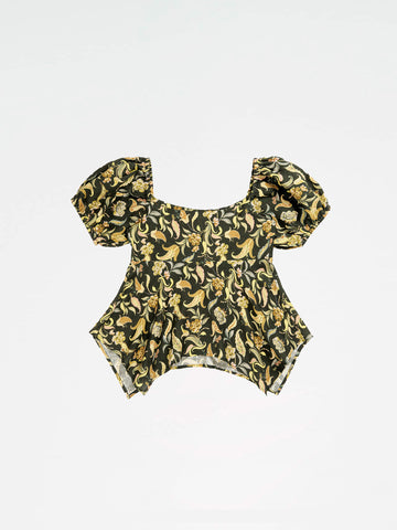 Enigma Green Floral Print Top