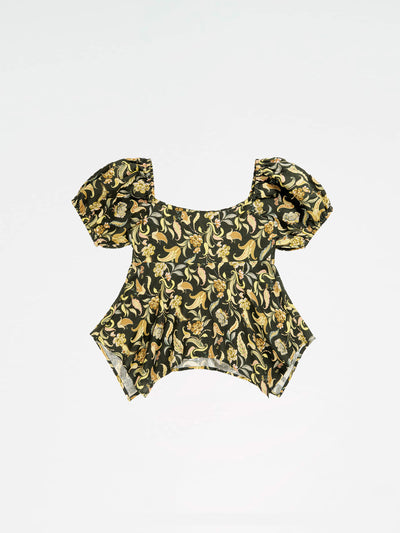 Enigma Green Floral Print Top