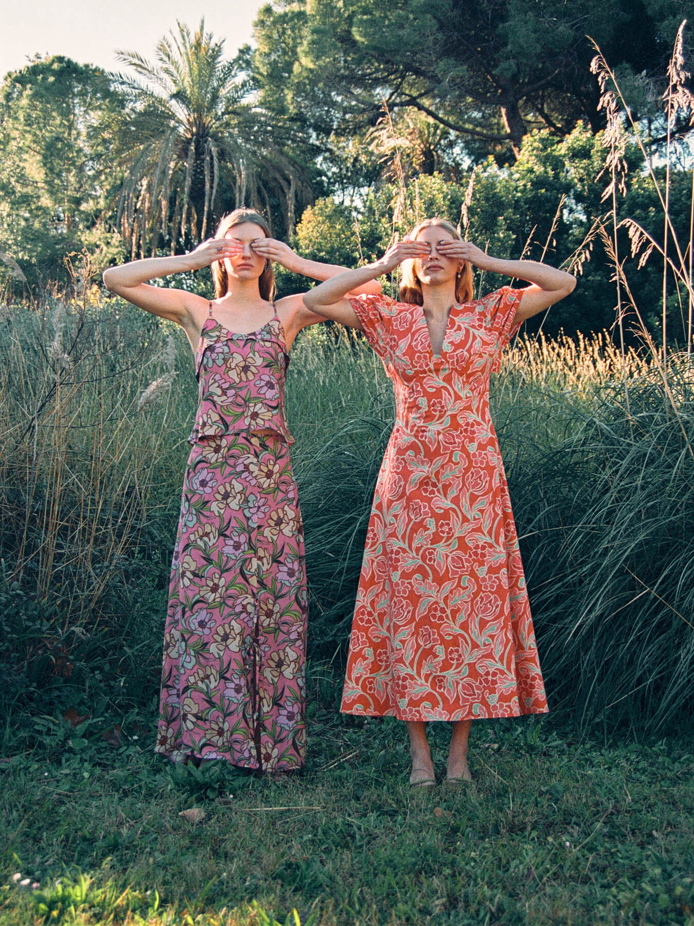 Eros Orange Floral Print Dress vestidos