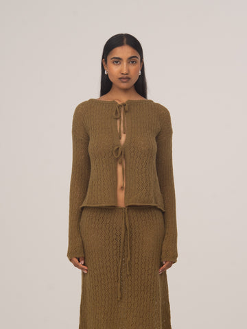 Exile Green Knit Cardigan 