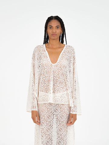 Fertessa White Lace Top