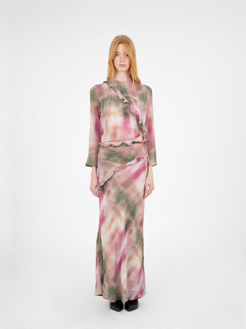 Flame Print Skirt camisas y camisetas