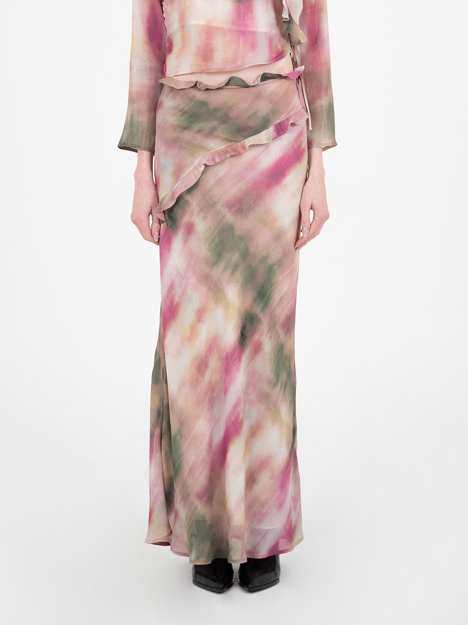 Flame Print Skirt camisas y camisetas