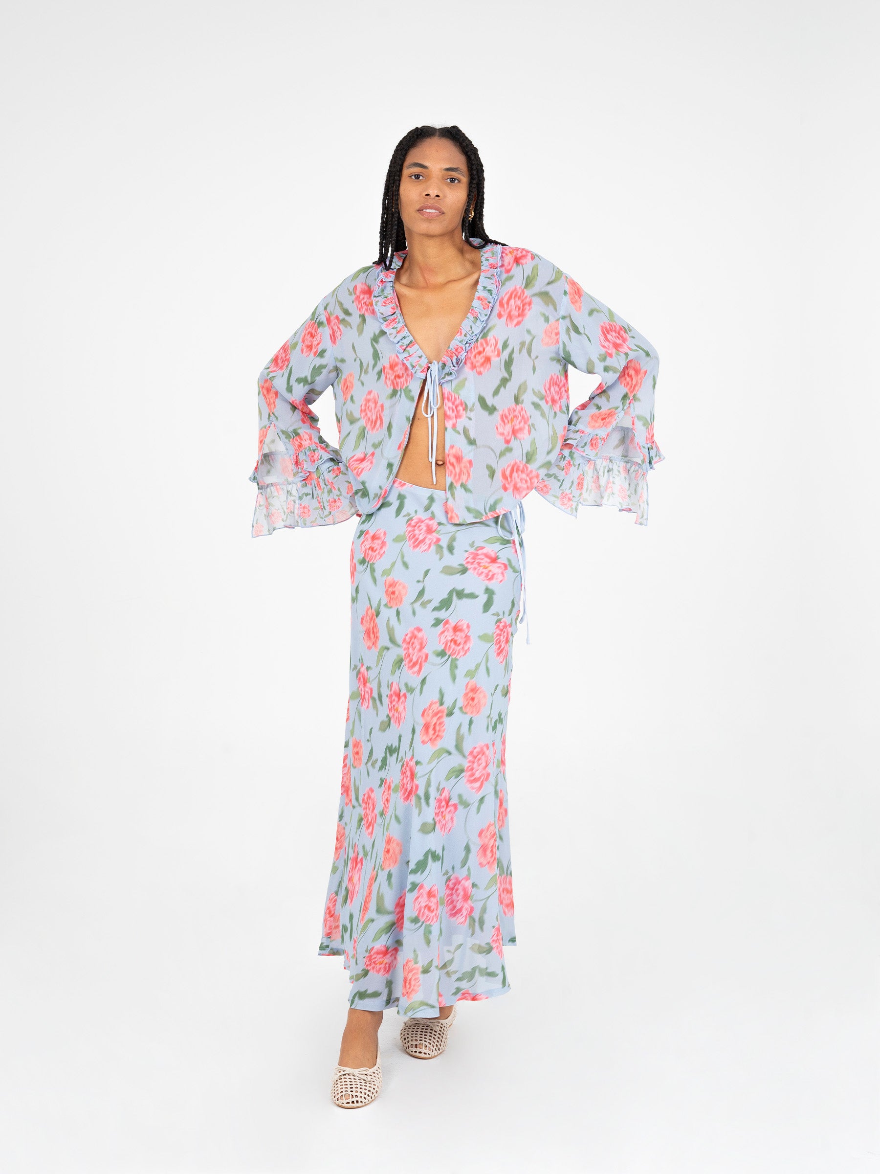 Floralis Floral Print Skirt falda