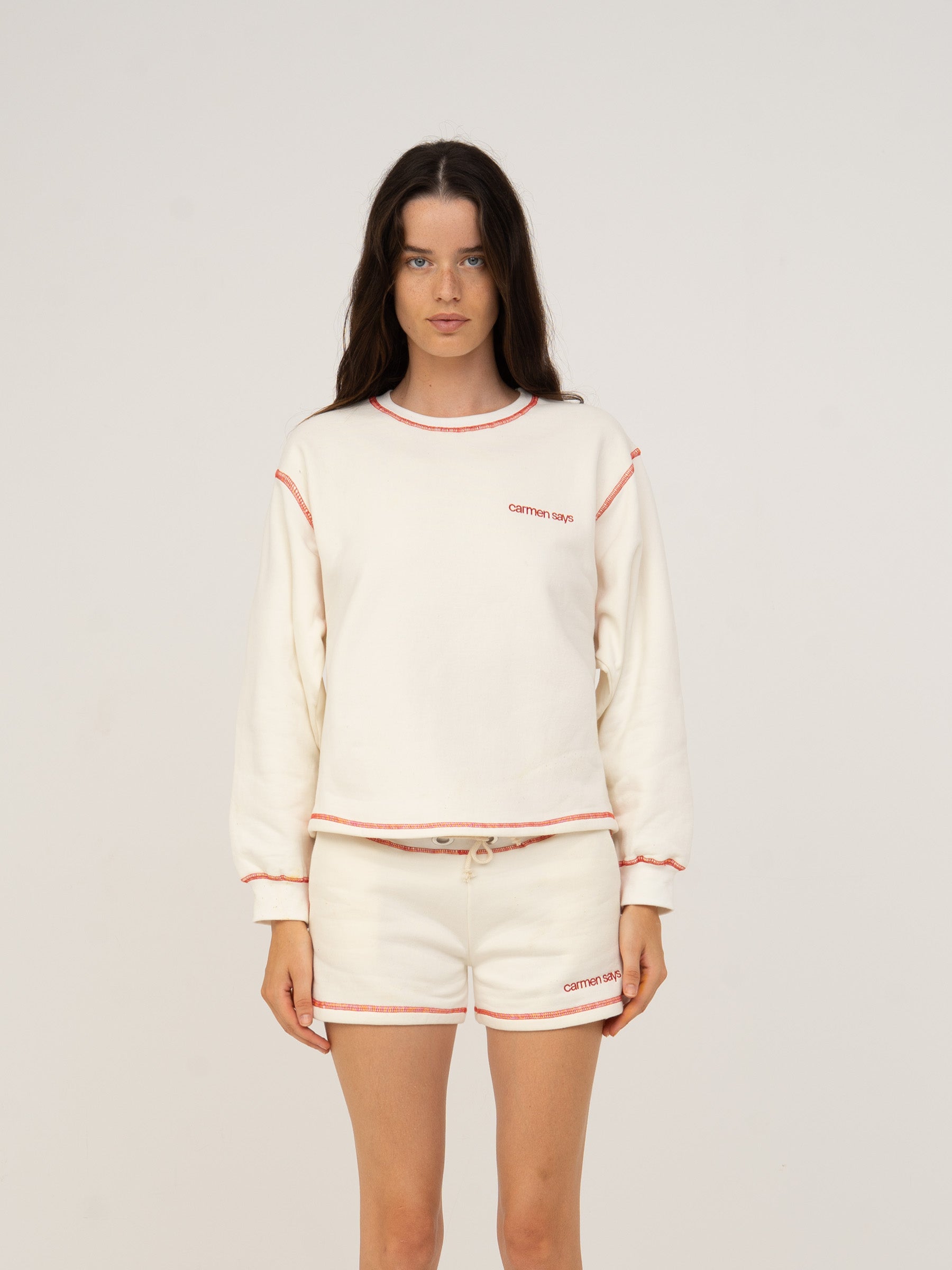 Form White Jersey Sweatshirt chaqueta