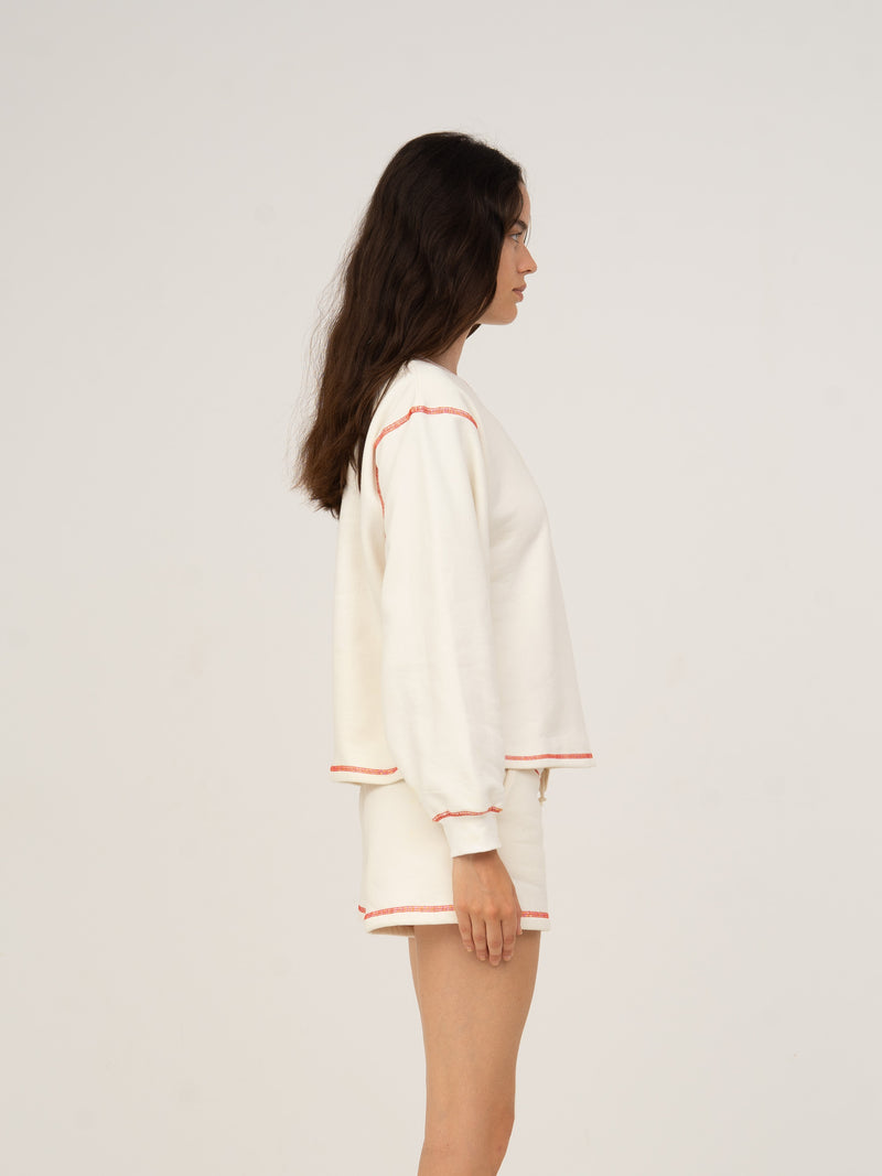 Form White Jersey Sweatshirt chaqueta