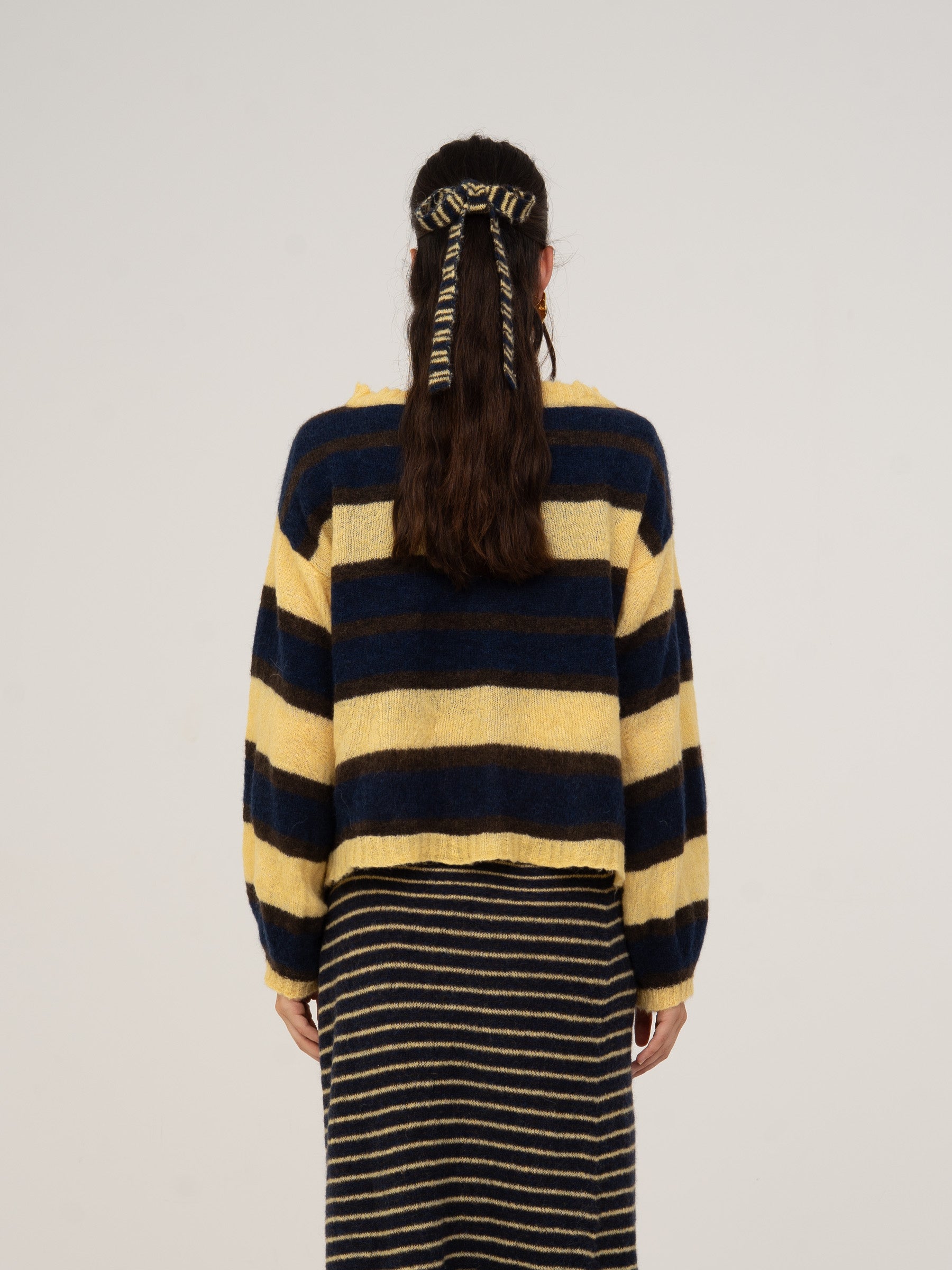 Fresh Charm Striped Knit Cardigan chaqueta