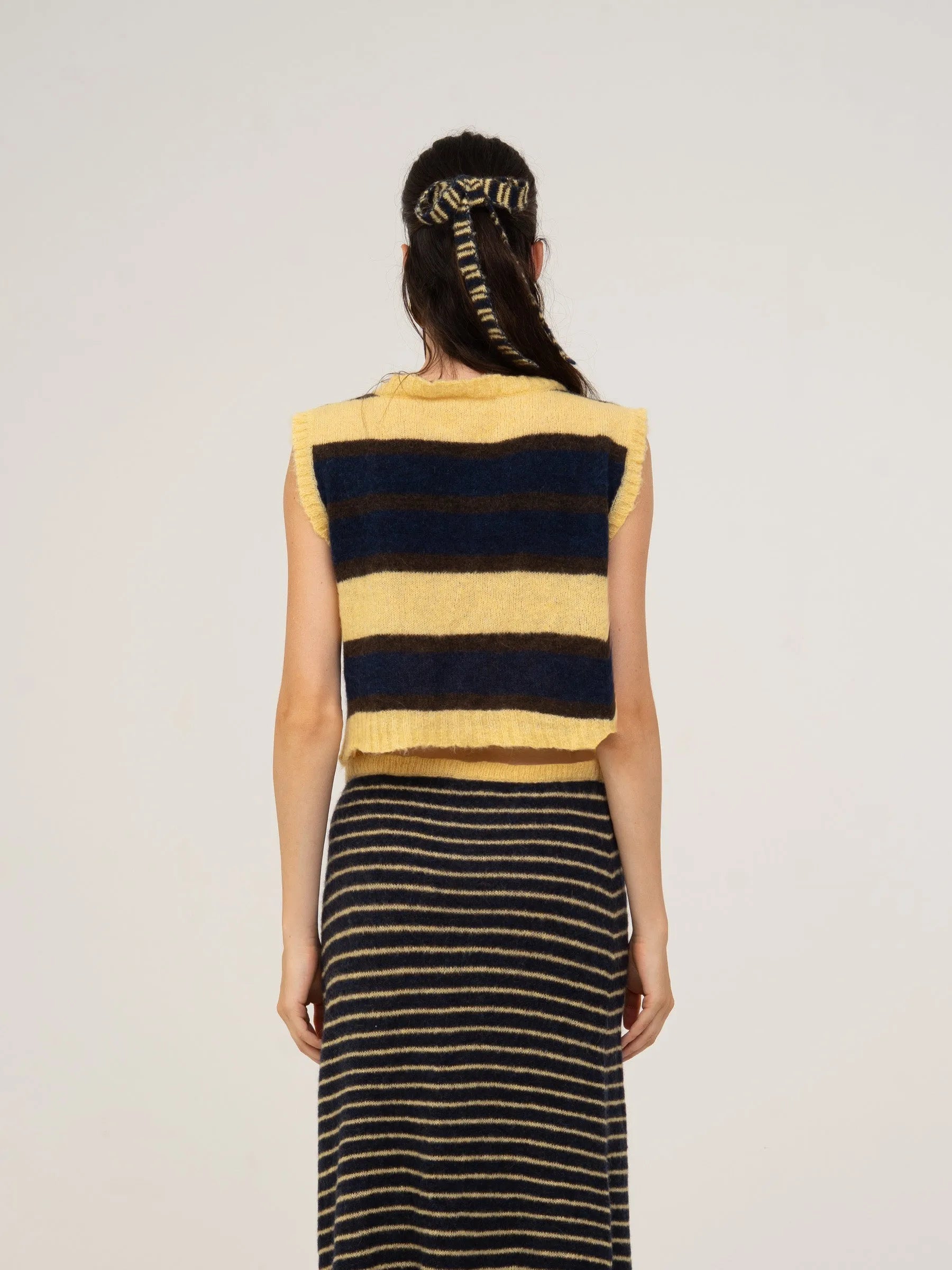 Fresh Charm Striped Knit Vest top