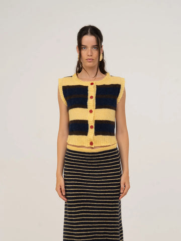 Fresh Charm Striped Knit Vest