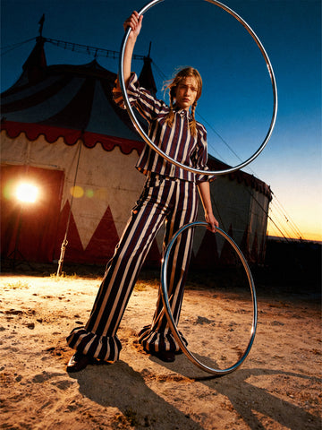 Frostbite Striped Burgundy and Blue Trousers