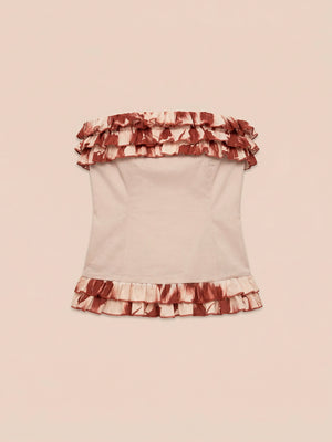 Red Noctis Flower Print Top