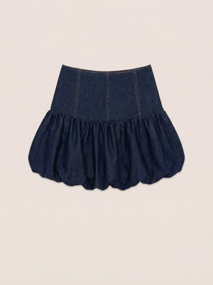 Denim Fawn Balloon Mini Skirt