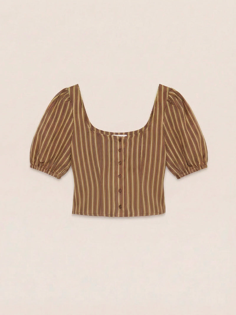 Striped Zafira Pink Print Top