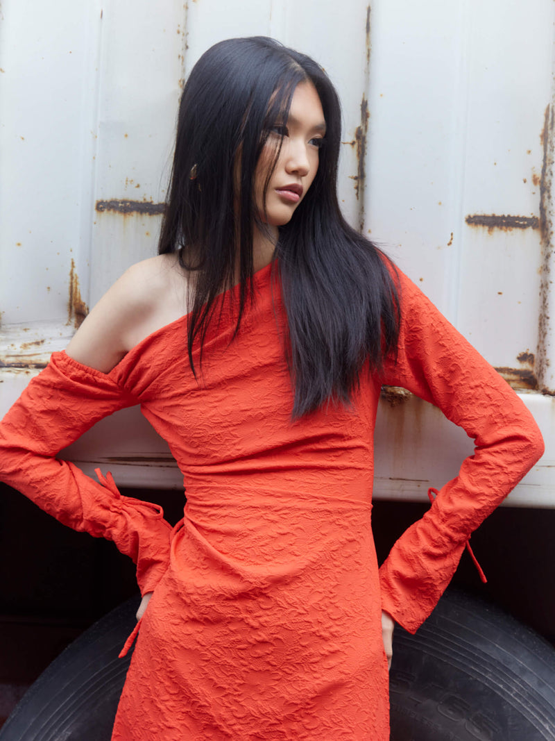 Gift Red Asymmetric Dress vestidos