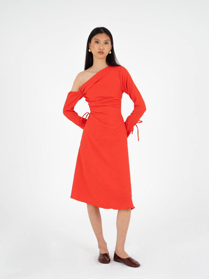 Gift Red Asymmetric Dress vestidos