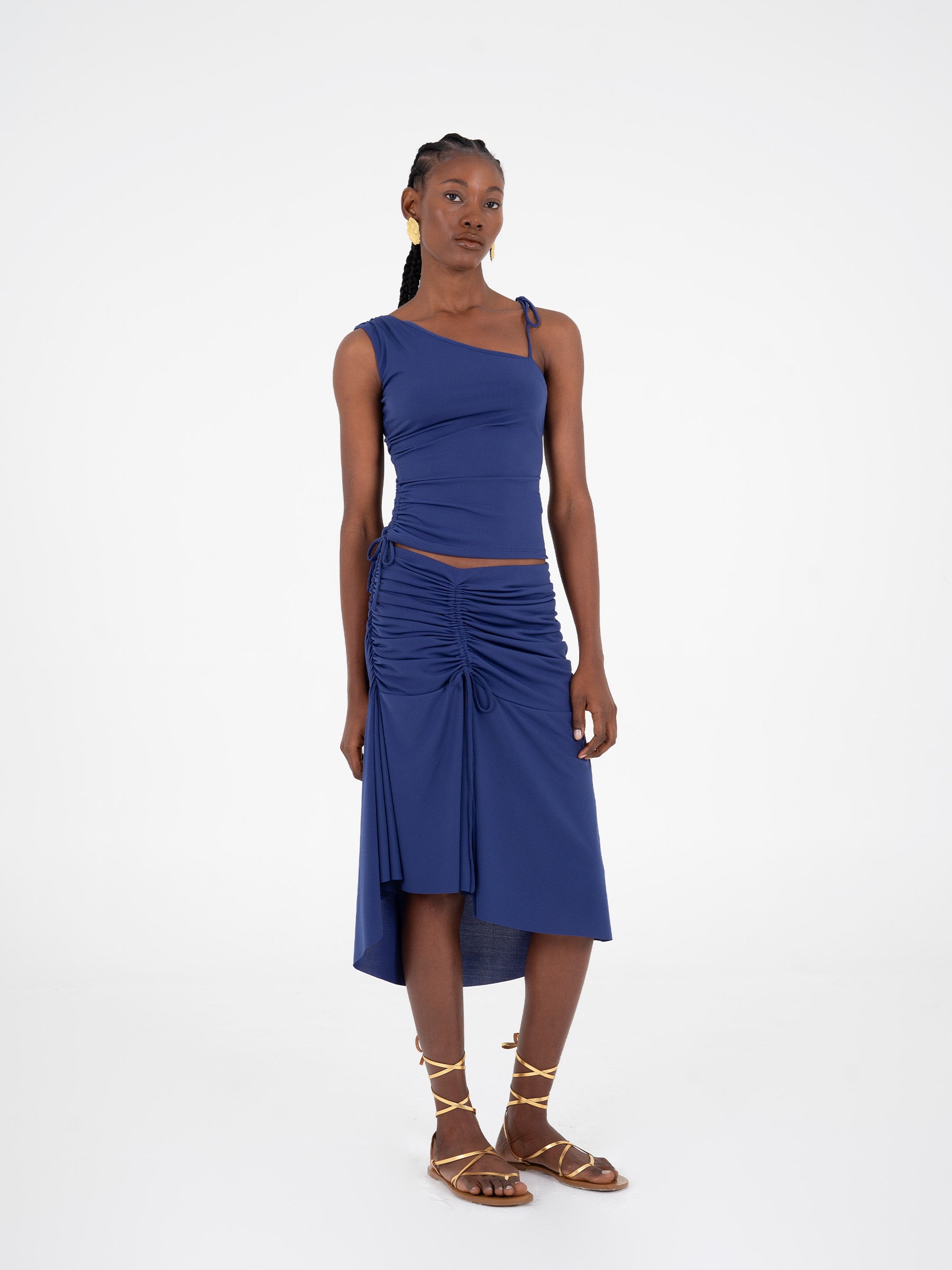 Glimmer Blue Jersey Skirt falda