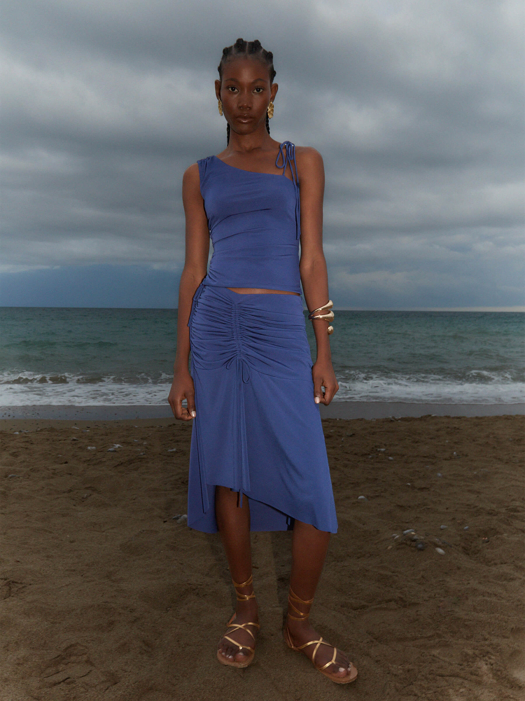 Glimmer Blue Jersey Skirt falda