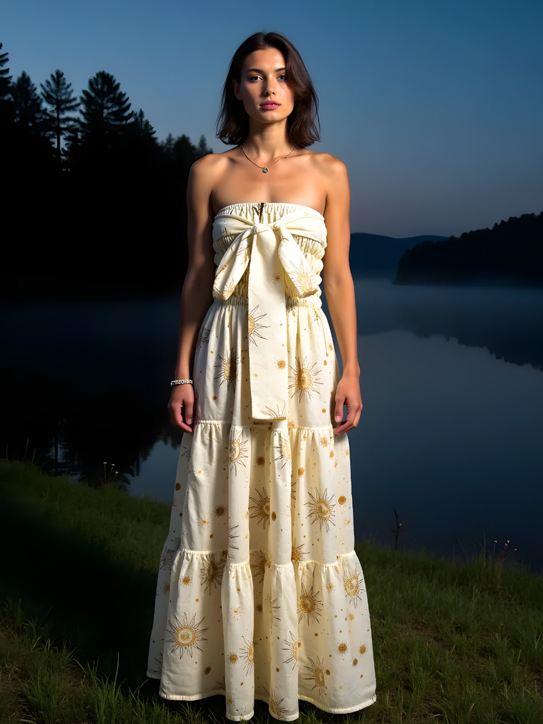 Grace Solar System-Printed Maxi Dress vestidos