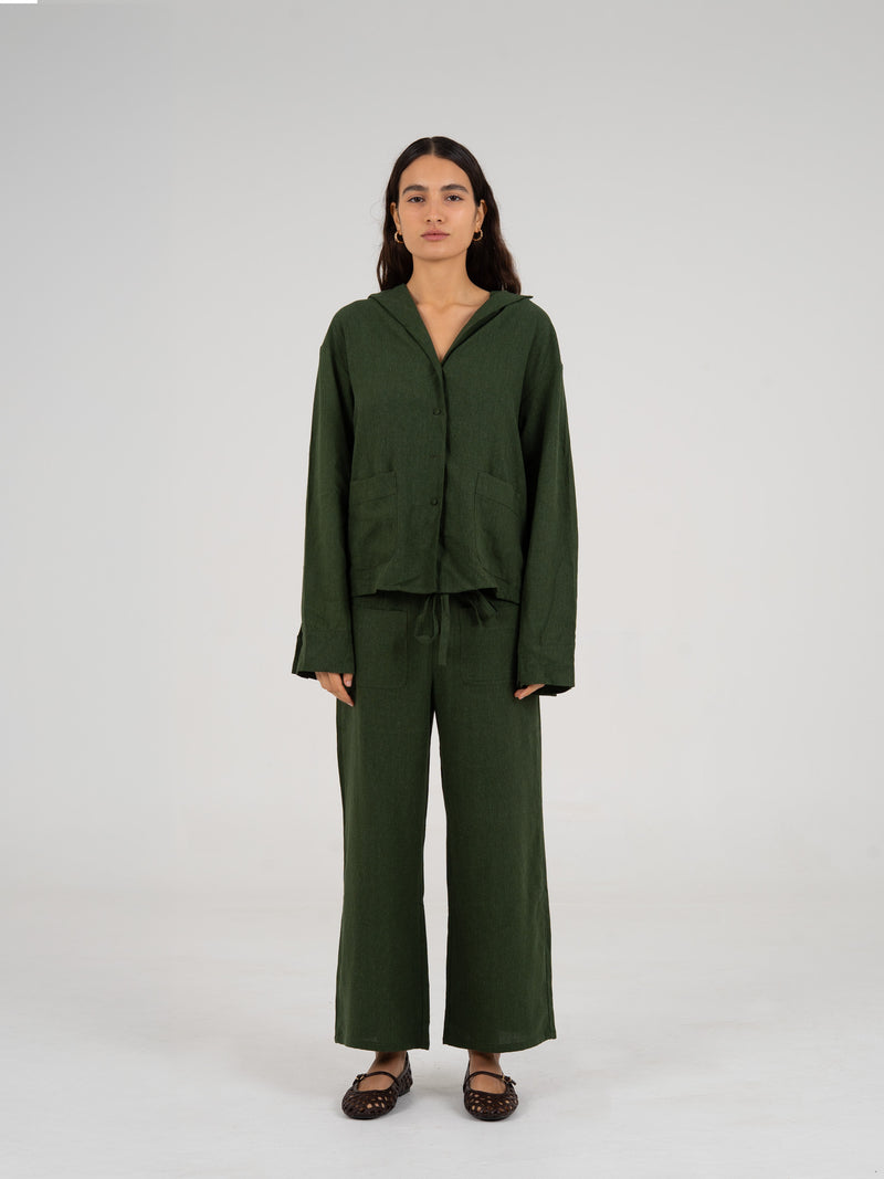 Grinch Green Linen Pants pantalones