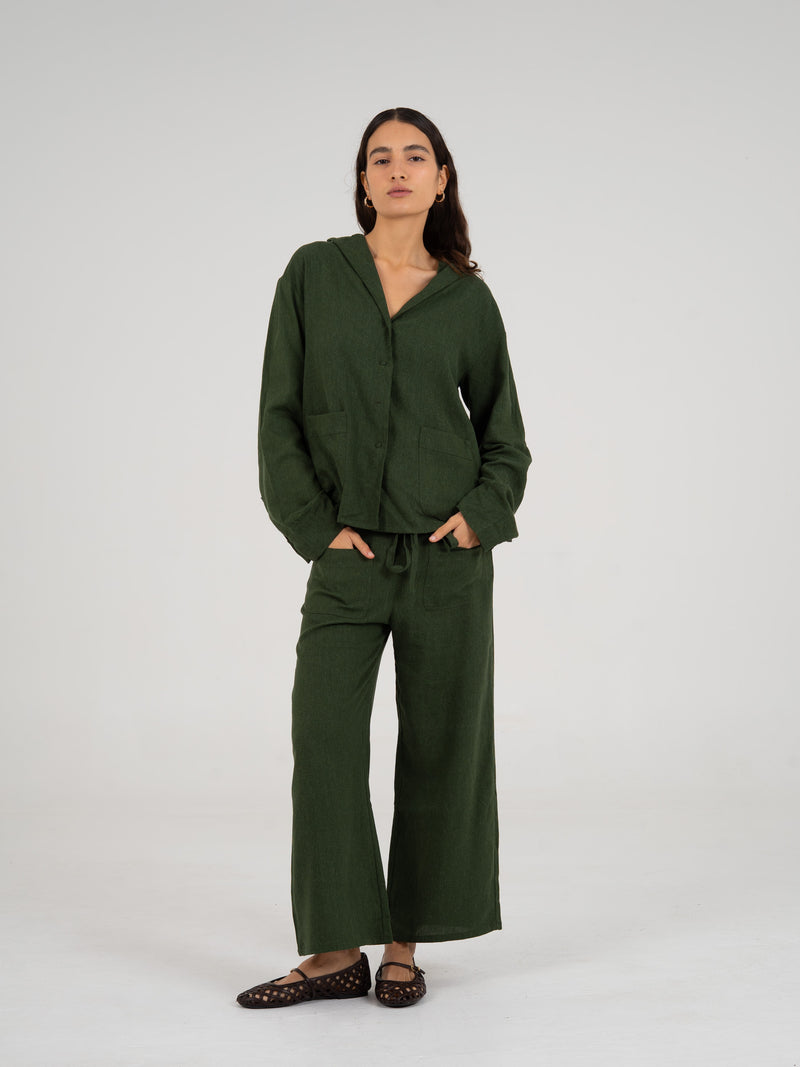 Grinch Green Linen Pants pantalones