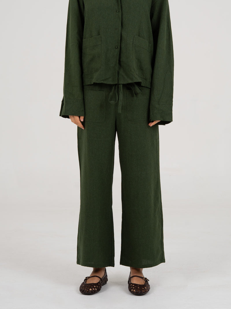 Grinch Green Linen Pants pantalones