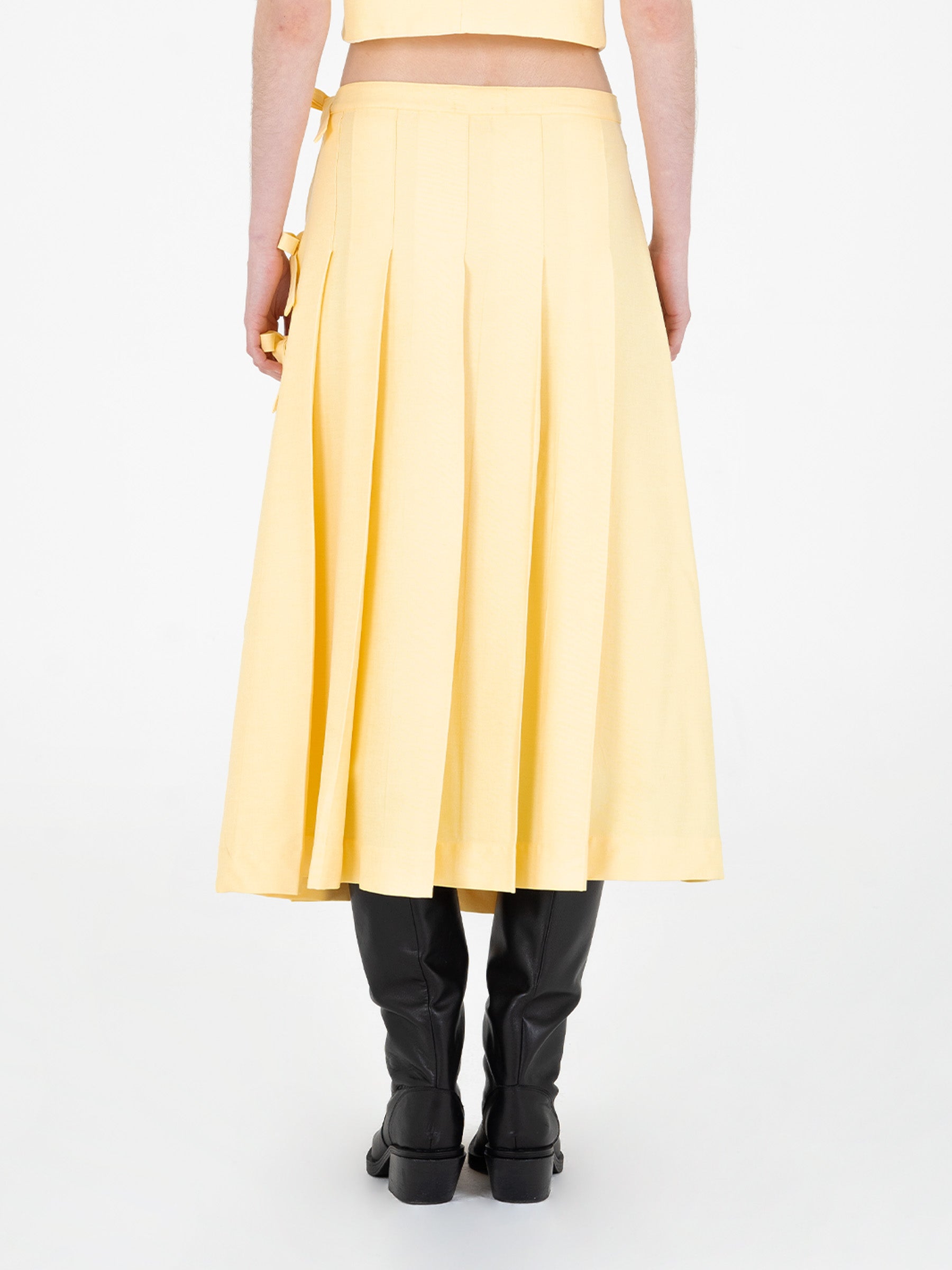 Harlem Yellow Pleated Skirt falda