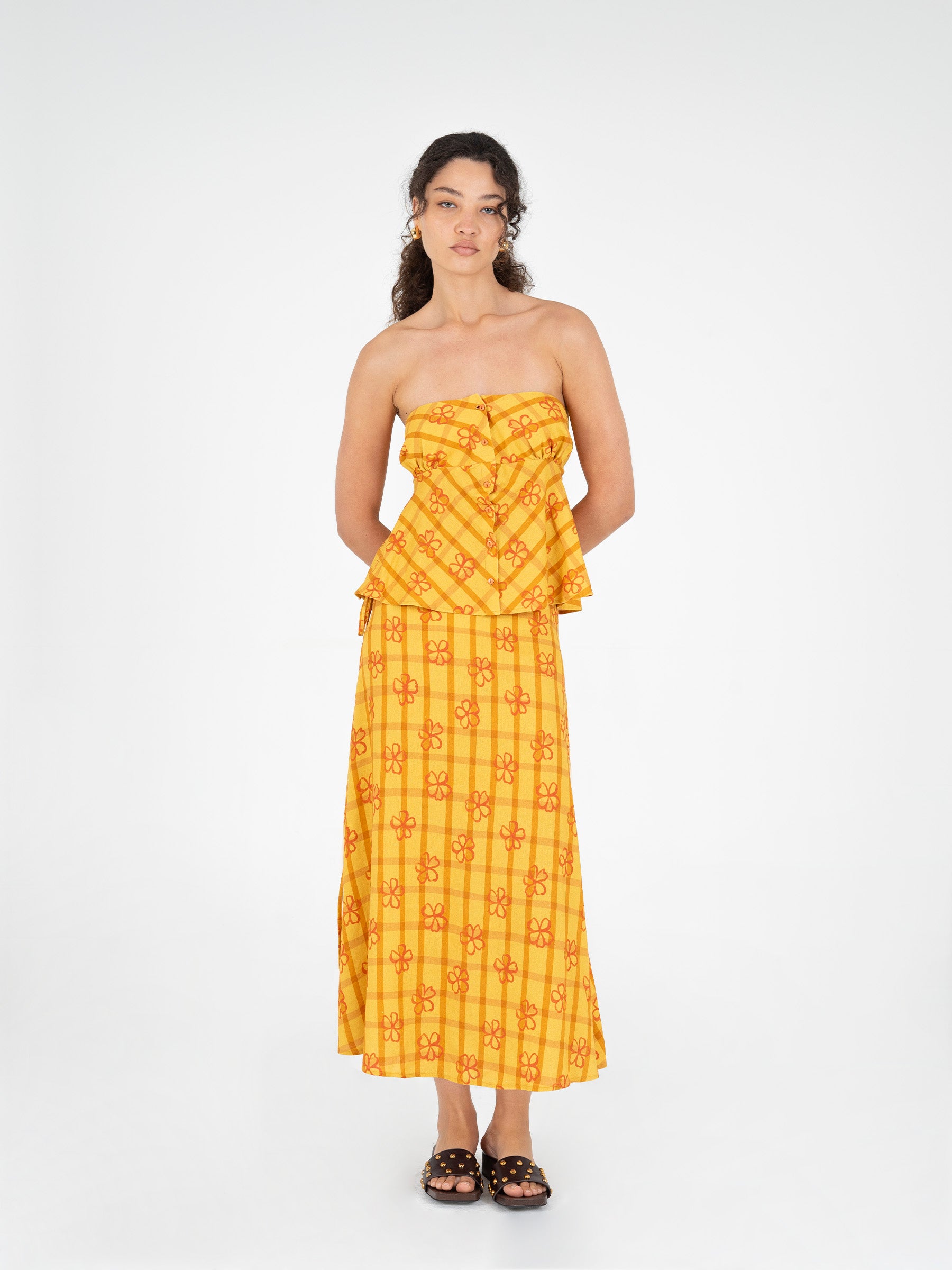 Harlequin Floral Print Skirt falda