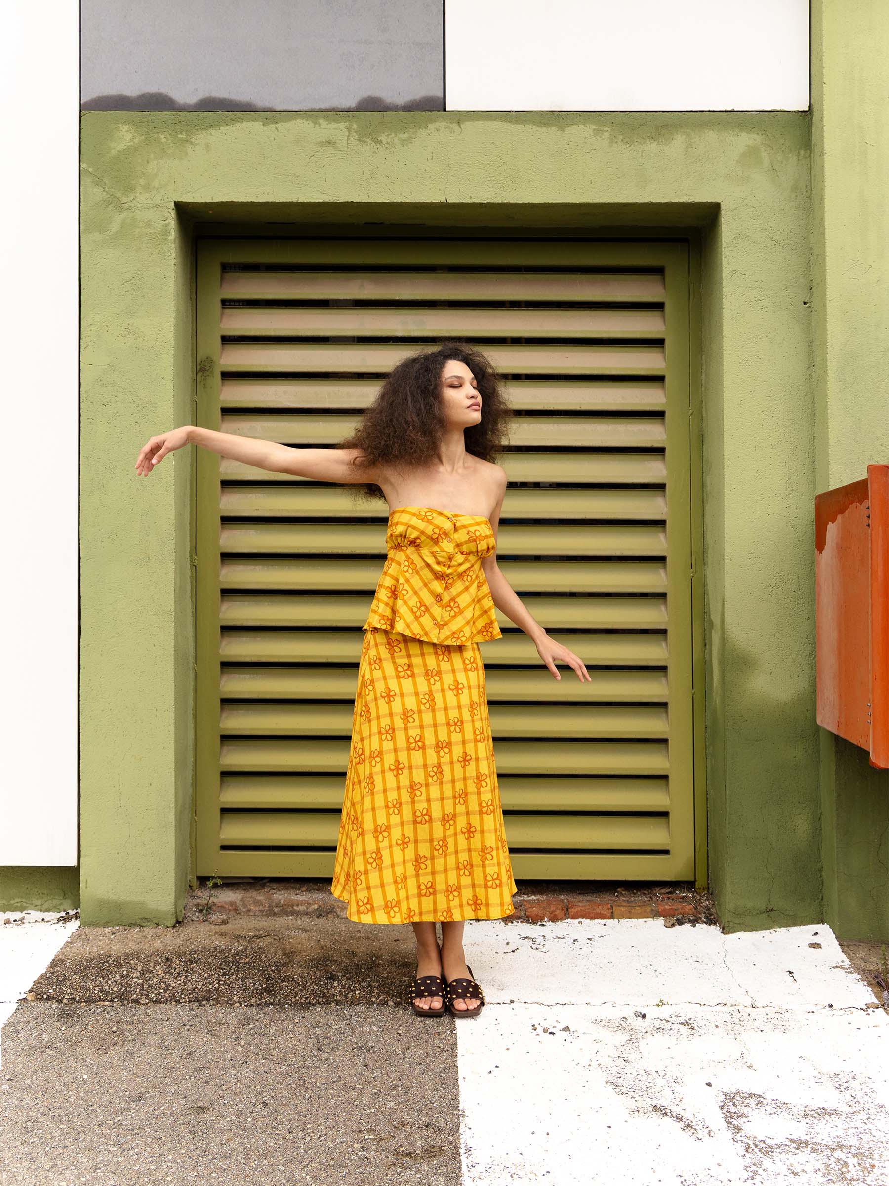 Harlequin Floral Print Skirt falda